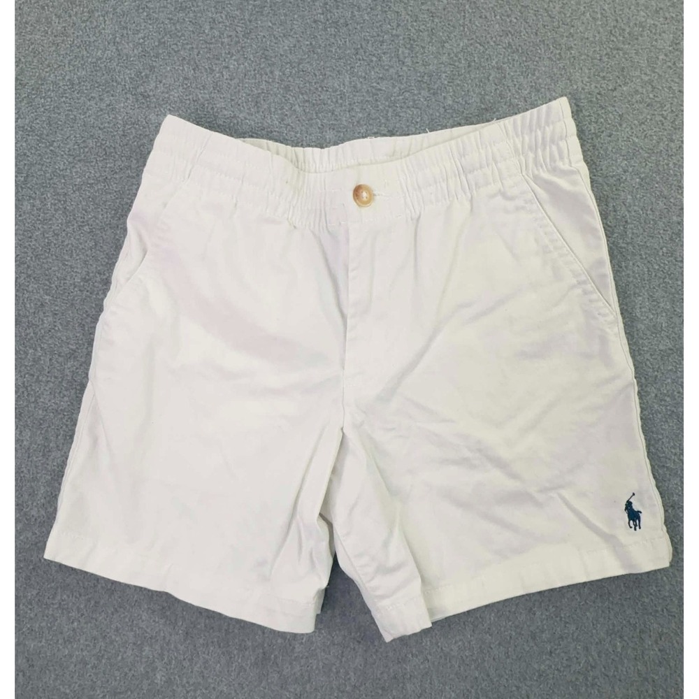 Polo Ralph Lauren Prepster Chino Shorts Boys 10 White Elastic Waist Pony Logo